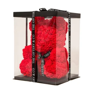 40cm Luxury Rose Teddy Bear | Everlasting Romantic Red