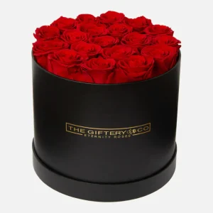 Large Round Eternity Rose Box | Classic Red