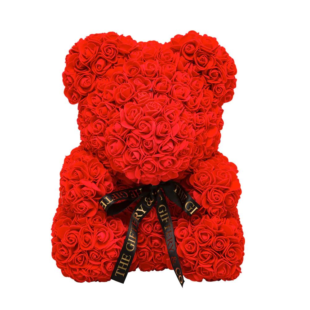 40cm Luxury Rose Teddy Bear | Everlasting Romantic Red - Image 2