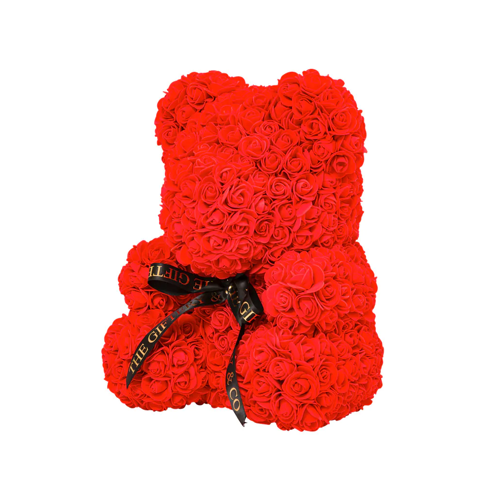 40cm Luxury Rose Teddy Bear | Everlasting Romantic Red - Image 3
